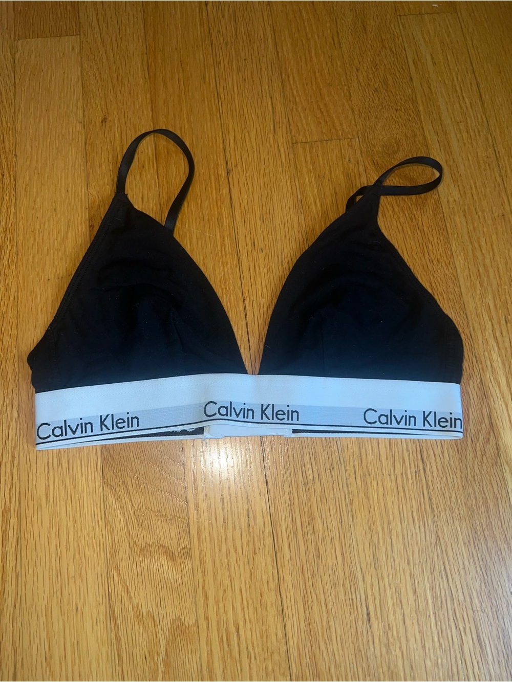 Calvin Klein Black Bralette with White Logo Band